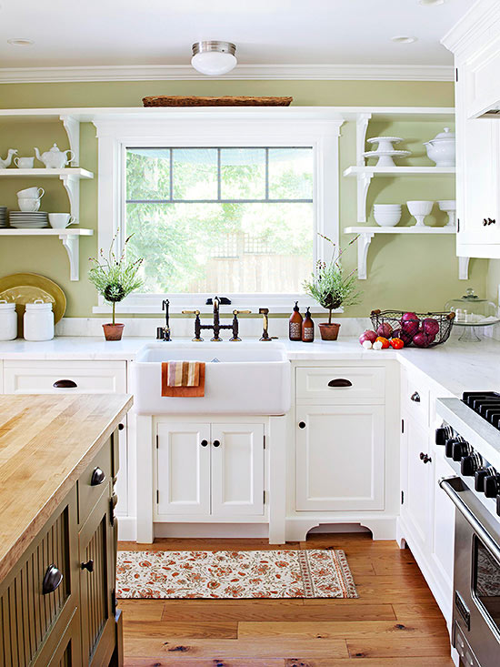 Country Kitchen In 3 Easy Steps, White Country Kitchen Shelves